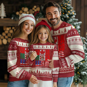 Soccer Lover Ugly Christmas Sweater Canada Mexico USA Pride Football Futbol 2026 TS11 Red Beige Print Your Wear