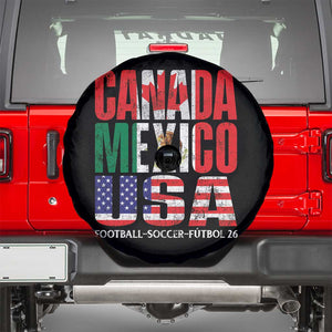 Soccer Lover Spare Tire Cover Canada Mexico USA Pride Football Futbol 2026 TS11 Black Print Your Wear