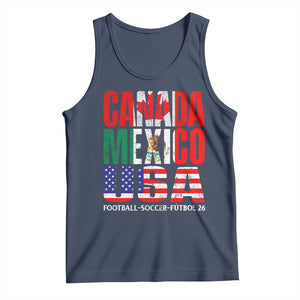Soccer Lover Tank Top Canada Mexico USA Pride Football Futbol 2026 TS11 Navy Print Your Wear