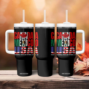 Soccer Lover Tumbler With Handle Canada Mexico USA Pride Football Futbol 2026 TS11 Print Your Wear