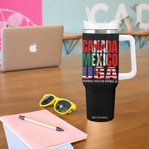 Soccer Lover Tumbler With Handle Canada Mexico USA Pride Football Futbol 2026 TS11 Print Your Wear