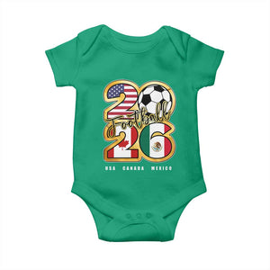Soccer Football Lover Baby Onesie USA Canada Mexico Pride 2026 TS11 Irish Green Print Your Wear
