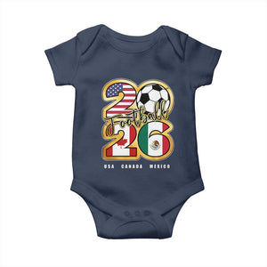 Soccer Football Lover Baby Onesie USA Canada Mexico Pride 2026 TS11 Navy Print Your Wear