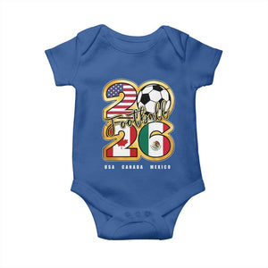 Soccer Football Lover Baby Onesie USA Canada Mexico Pride 2026 TS11 Royal Blue Print Your Wear
