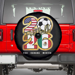 Soccer Football Lover Spare Tire Cover USA Canada Mexico Pride 2026 TS11 Black Print Your Wear