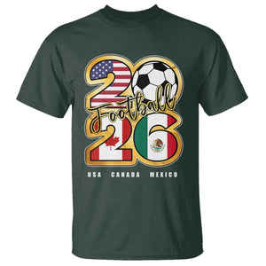 Soccer Football Lover T Shirt USA Canada Mexico Pride 2026 TS11 Dark Forest Green Print Your Wear