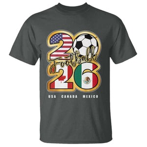 Soccer Football Lover T Shirt USA Canada Mexico Pride 2026 TS11 Dark Heather Print Your Wear