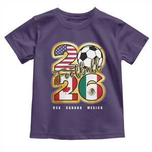 Soccer Football Lover Toddler T Shirt USA Canada Mexico Pride 2026 TS11 Purple Print Your Wear