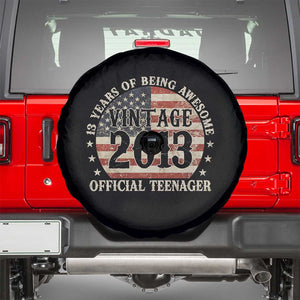 13th Birthday 2026 Spare Tire Cover Vintage 2013 Official Teenager 13 Years Of Being Awesome TS11 Black Print Your Wear