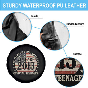 13th Birthday 2026 Spare Tire Cover Vintage 2013 Official Teenager 13 Years Of Being Awesome TS11 Print Your Wear