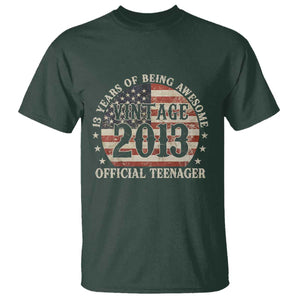 13th Birthday 2026 T Shirt Vintage 2013 Official Teenager 13 Years Of Being Awesome TS11 Dark Forest Green Print Your Wear
