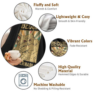 Become Ungovernable Cat Throw Blanket Funny Retro Cat Bite Horror Anime TS11 Print Your Wear