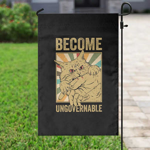 Become Ungovernable Cat Garden Flag Funny Retro Cat Bite Horror Anime TS11 Print Your Wear