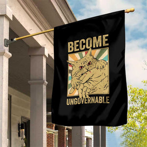 Become Ungovernable Cat Garden Flag Funny Retro Cat Bite Horror Anime TS11 Print Your Wear