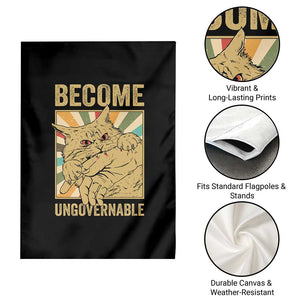 Become Ungovernable Cat Garden Flag Funny Retro Cat Bite Horror Anime TS11 Print Your Wear