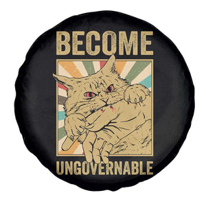 Become Ungovernable Cat Spare Tire Cover Funny Retro Cat Bite Horror Anime TS11 Print Your Wear
