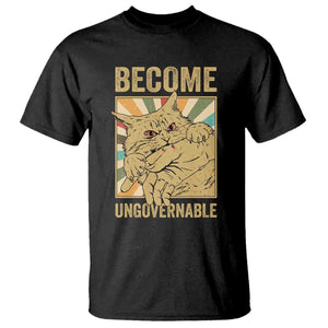 Become Ungovernable Cat T Shirt Funny Retro Cat Bite Horror Anime TS11 Black Print Your Wear