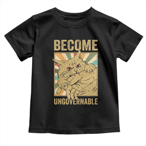 Become Ungovernable Cat Toddler T Shirt Funny Retro Cat Bite Horror Anime TS11 Black Print Your Wear