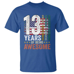 Funny 13th Birthday T Shirt 13 Years 156 Months Of Being Awesome American Flag TS11 Royal Blue Print Your Wear
