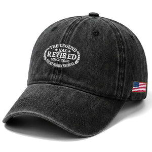 Funny Retirement 2026 Washed Cotton Baseball Cap The Legend Has Retired Not My Problem Anymore Laurel Wreath