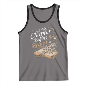 A New Chapter Begins Retired 2026 Tank Top Retired Teacher Floral Book TS11 Deep Heather Black Print Your Wear