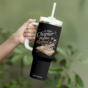 A New Chapter Begins Retired 2026 Tumbler With Handle Retired Teacher Floral Book TS11 Print Your Wear