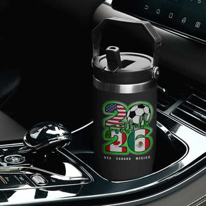 Soccer Football Lover Flip Straw Tumbler USA Canada Mexico Pride 26 TS11 Print Your Wear