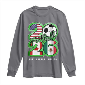 Soccer Football Lover Long Sleeve Shirt USA Canada Mexico Pride 26 TS11 Charcoal Print Your Wear