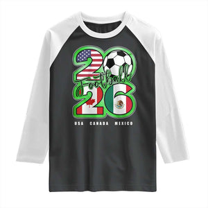 Soccer Football Lover Raglan Shirt USA Canada Mexico Pride 26 TS11 Black White Print Your Wear
