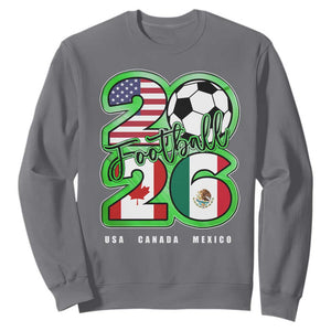 Soccer Football Lover Sweatshirt USA Canada Mexico Pride 26 TS11 Charcoal Print Your Wear
