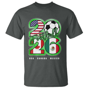 Soccer Football Lover T Shirt USA Canada Mexico Pride 26 TS11 Dark Heather Print Your Wear