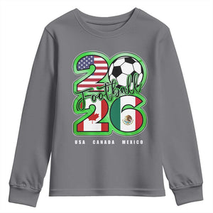 Soccer Football Lover Youth Sweatshirt USA Canada Mexico Pride 26 TS11 Charcoal Print Your Wear