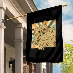 Funny Cat Bite Horror Anime Crazy Kitten Japanese Garden Flag TS11 Print Your Wear