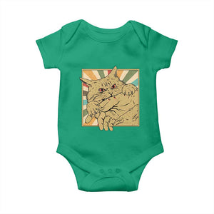 Funny Cat Bite Horror Anime Crazy Kitten Japanese Baby Onesie TS11 Irish Green Print Your Wear