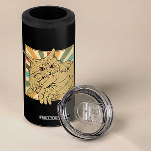 Funny Cat Bite Horror Anime Crazy Kitten Japanese 4 in 1 Can Cooler Tumbler TS11 Print Your Wear