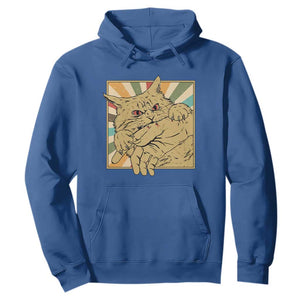 Funny Cat Bite Horror Anime Crazy Kitten Japanese Hoodie TS11 Royal Blue Print Your Wear