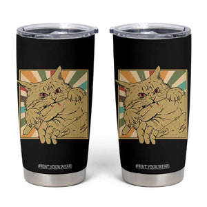 Funny Cat Bite Horror Anime Crazy Kitten Japanese Tumbler Cup TS11 Black Print Your Wear