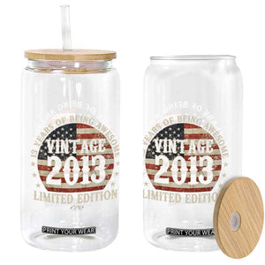 13th Birthday 2026 Glass Can Vintage 2013 Limited Edition 13 Years Of Being Awesome TS11 Print Your Wear