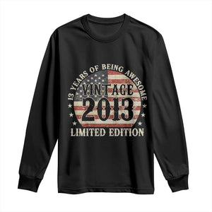 13th Birthday 2026 Long Sleeve Shirt Vintage 2013 Limited Edition 13 Years Of Being Awesome TS11 Black Print Your Wear
