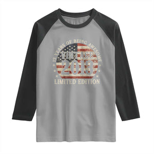 13th Birthday 2026 Raglan Shirt Vintage 2013 Limited Edition 13 Years Of Being Awesome TS11 Sport Gray Black Print Your Wear