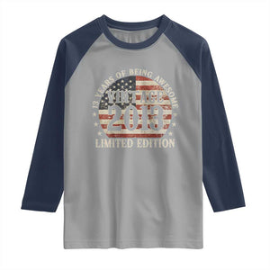 13th Birthday 2026 Raglan Shirt Vintage 2013 Limited Edition 13 Years Of Being Awesome TS11 Sport Gray Navy Print Your Wear