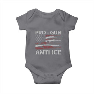 Pro Gun Anti Ice Baby Onesie Vintage American Flag 2nd Amendment Support TS11 Charcoal Print Your Wear