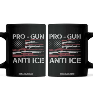 Pro Gun Anti Ice Coffee Mug Vintage American Flag 2nd Amendment Support TS11 Black Print Your Wear