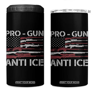 Pro Gun Anti Ice 4 in 1 Can Cooler Tumbler Vintage American Flag 2nd Amendment Support TS11 One Size: 16 oz Black Print Your Wear