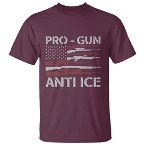 Pro Gun Anti Ice T Shirt Vintage American Flag 2nd Amendment Support TS11 Maroon Print Your Wear