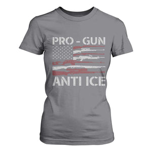 Pro Gun Anti Ice T Shirt For Women Vintage American Flag 2nd Amendment Support TS11 Charcoal Print Your Wear