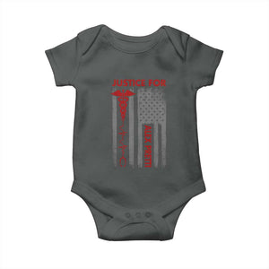 Justice For Alex Pretti Baby Onesie Minneapolis Tribute 2026 ICU Nurse American Flag TS11 Dark Heather Print Your Wear