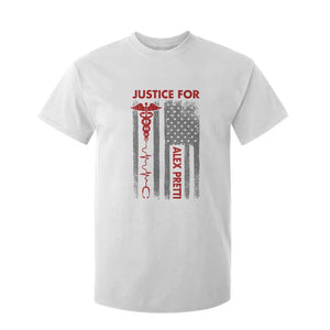 Justice For Alex Pretti T Shirt For Kid Minneapolis Tribute 2026 ICU Nurse American Flag TS11 White Print Your Wear