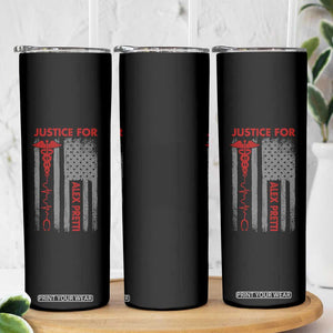 Justice For Alex Pretti Skinny Tumbler Minneapolis Tribute 2026 ICU Nurse American Flag TS11 Print Your Wear