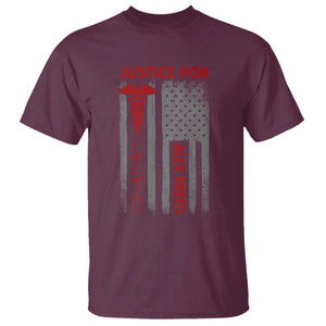 Justice For Alex Pretti T Shirt Minneapolis Tribute 2026 ICU Nurse American Flag TS11 Maroon Print Your Wear